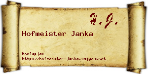 Hofmeister Janka névjegykártya